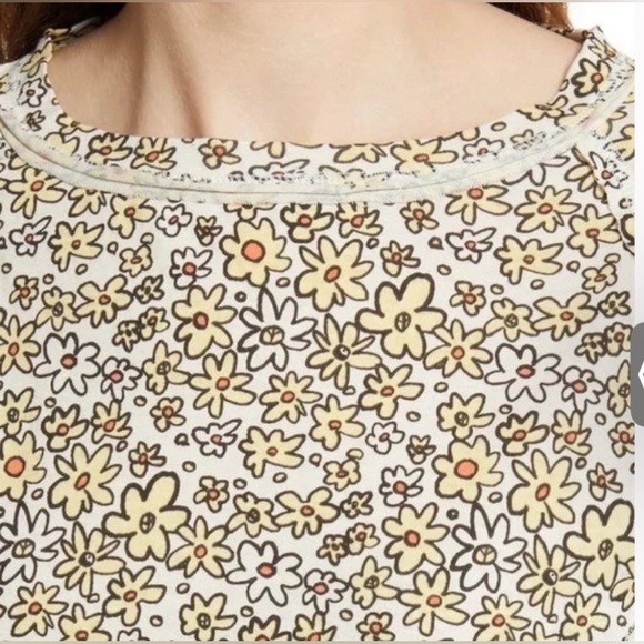 🌼Free People 🌼Sammie Stripe Cotton Crop Raglan Tee ☮️ BNWT ☮️ - Picture 4 of 16